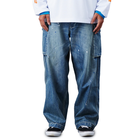 Liberaiders Denim Cargo Pants Blue