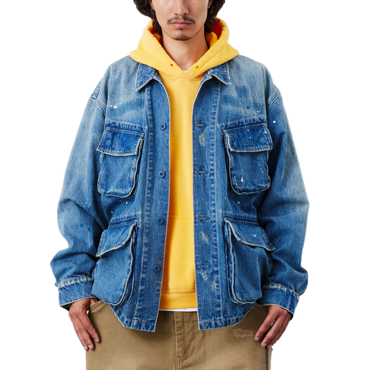 Liberaiders Denim Combat Jacket Blue