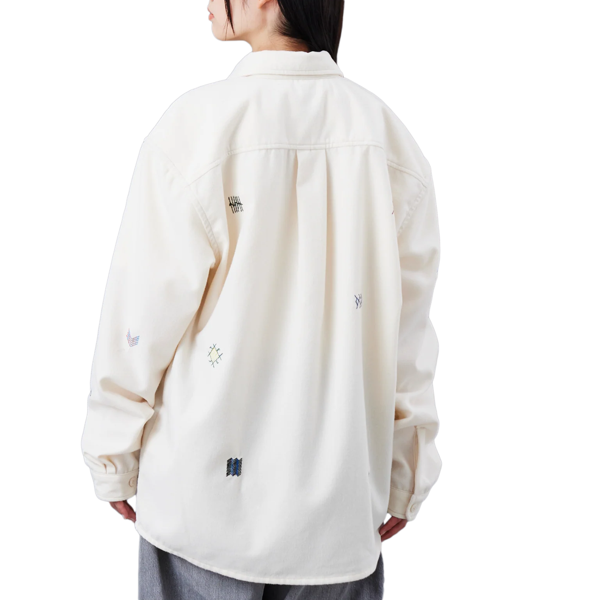 Liberaiders Tifinagh Embroidery Flannel Shirt White