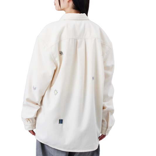 Liberaiders Tifinagh Embroidery Flannel Shirt White