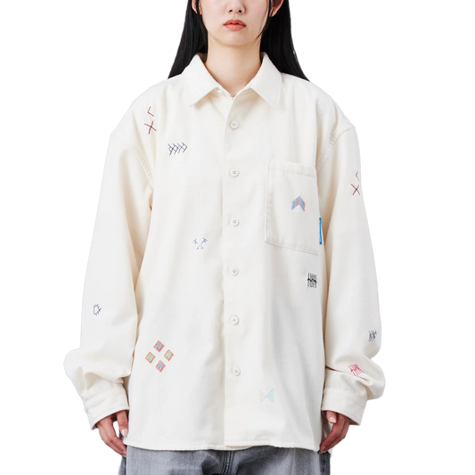 Liberaiders Tifinagh Embroidery Flannel Shirt White