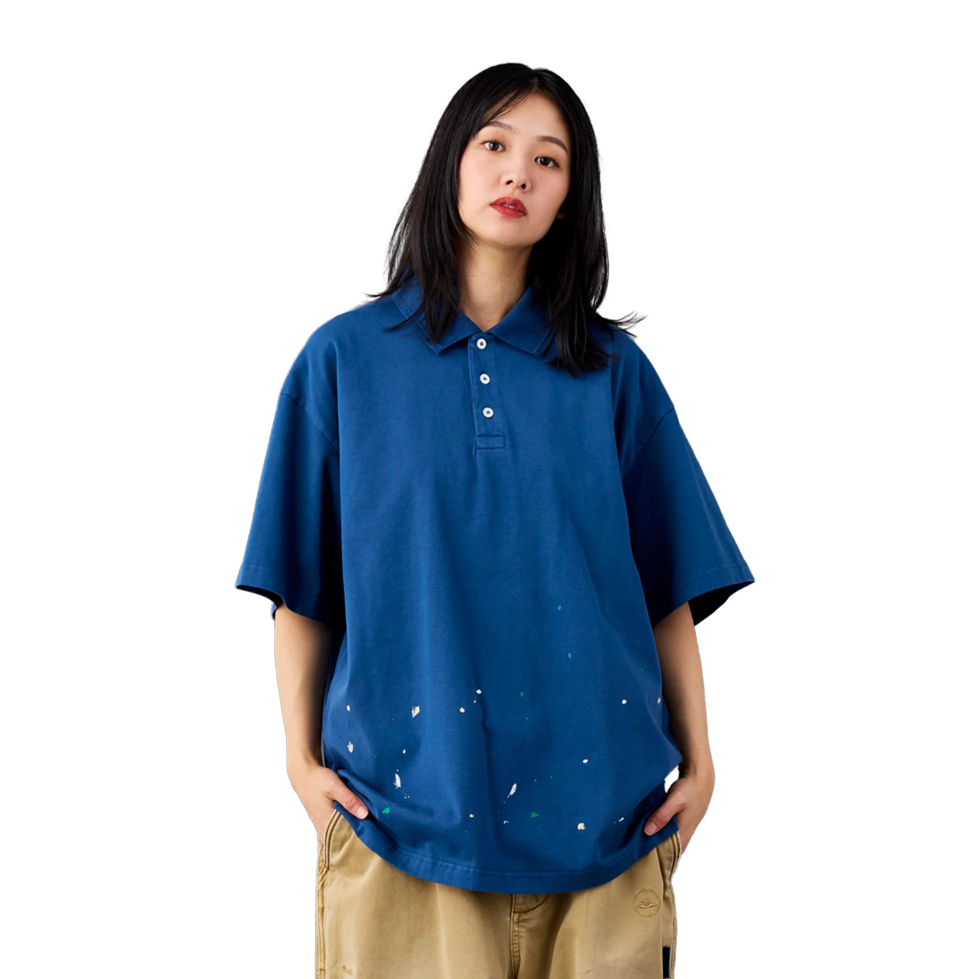 Liberaiders Pigment Dyed Polo Shirt Navy
