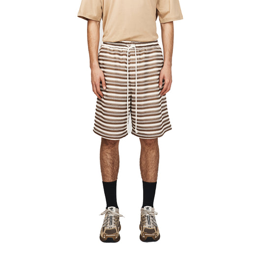 Song For The Mute Lined Elasticated Shorts Brown/Yvory 251_MST050L_CRCHBRN