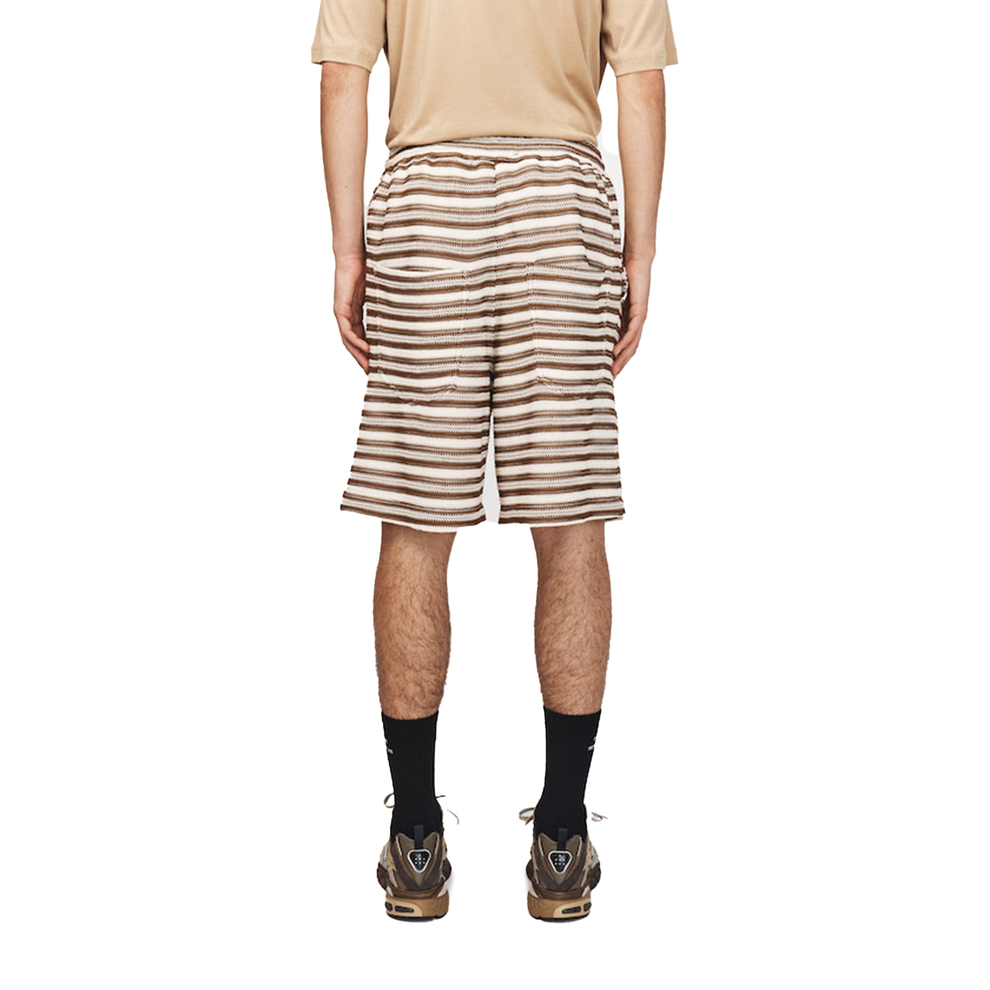 Song For The Mute Lined Elasticated Shorts Brown/Yvory 251_MST050L_CRCHBRN