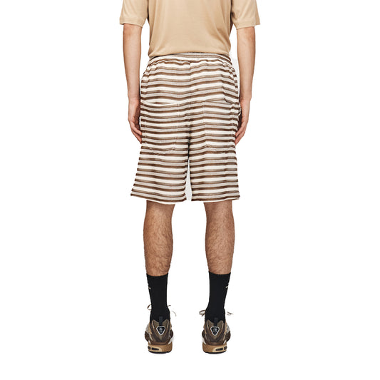 Song For The Mute Lined Elasticated Shorts Brown/Yvory 251_MST050L_CRCHBRN