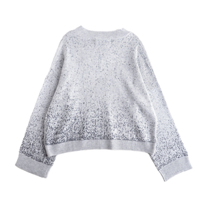 Jungles Jungles Logo Boxy V Neck Knit Grey