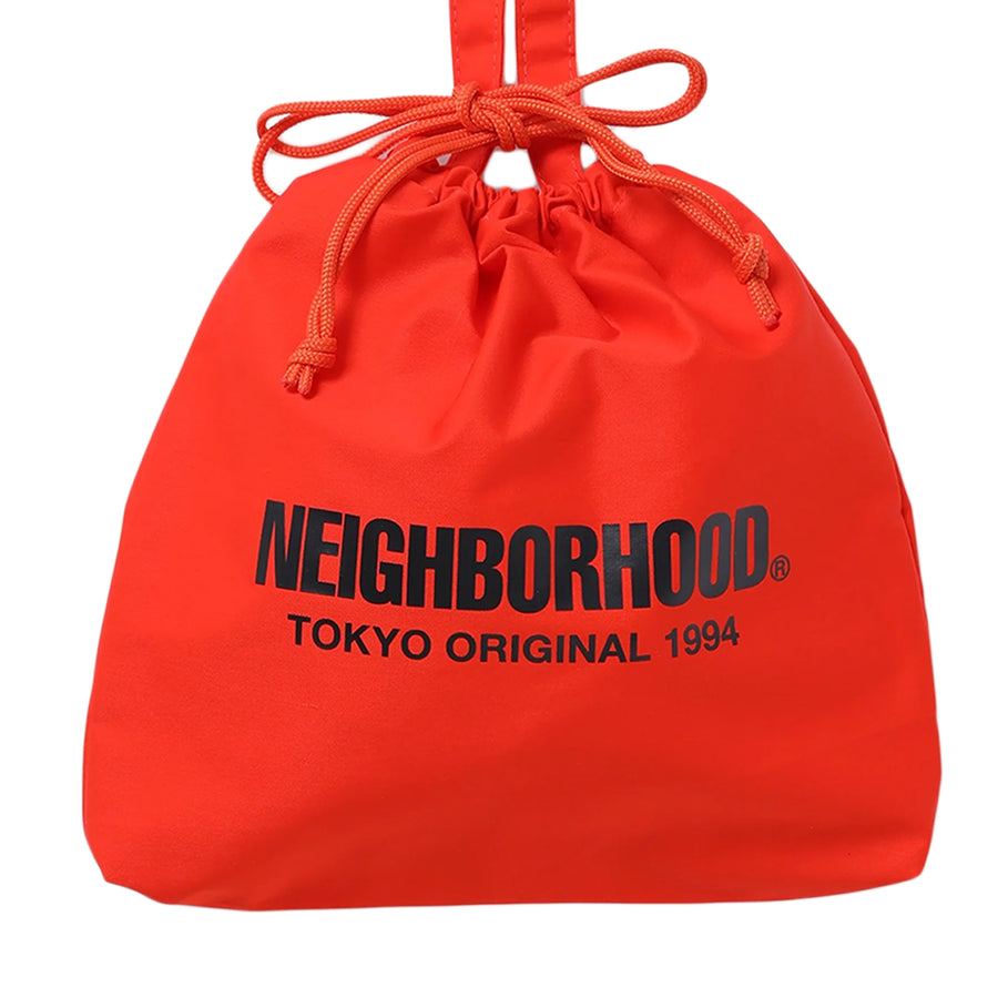 Neighborhood Logo Drawstring Shoulder Bag Orange  251MYNH-CG03