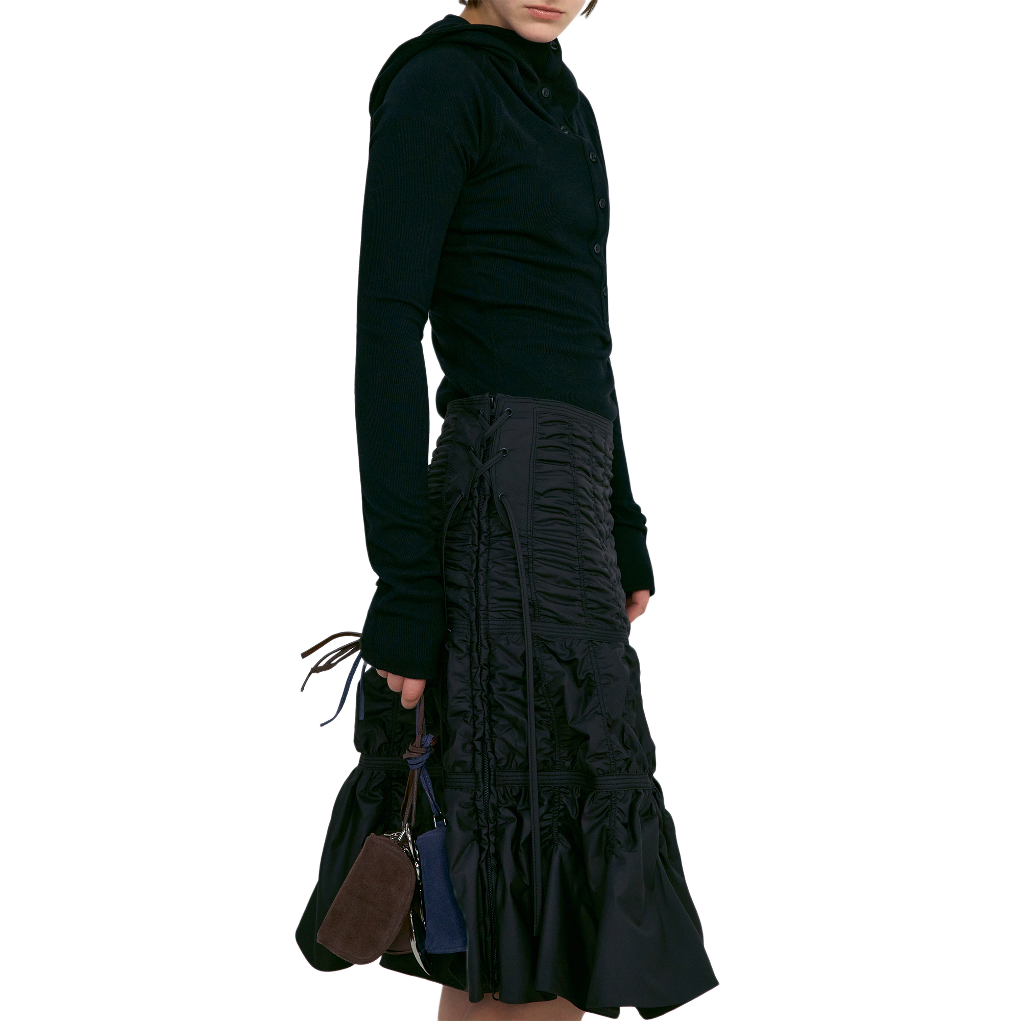 Low Classic Women's Button Up Hoodie 2 Black