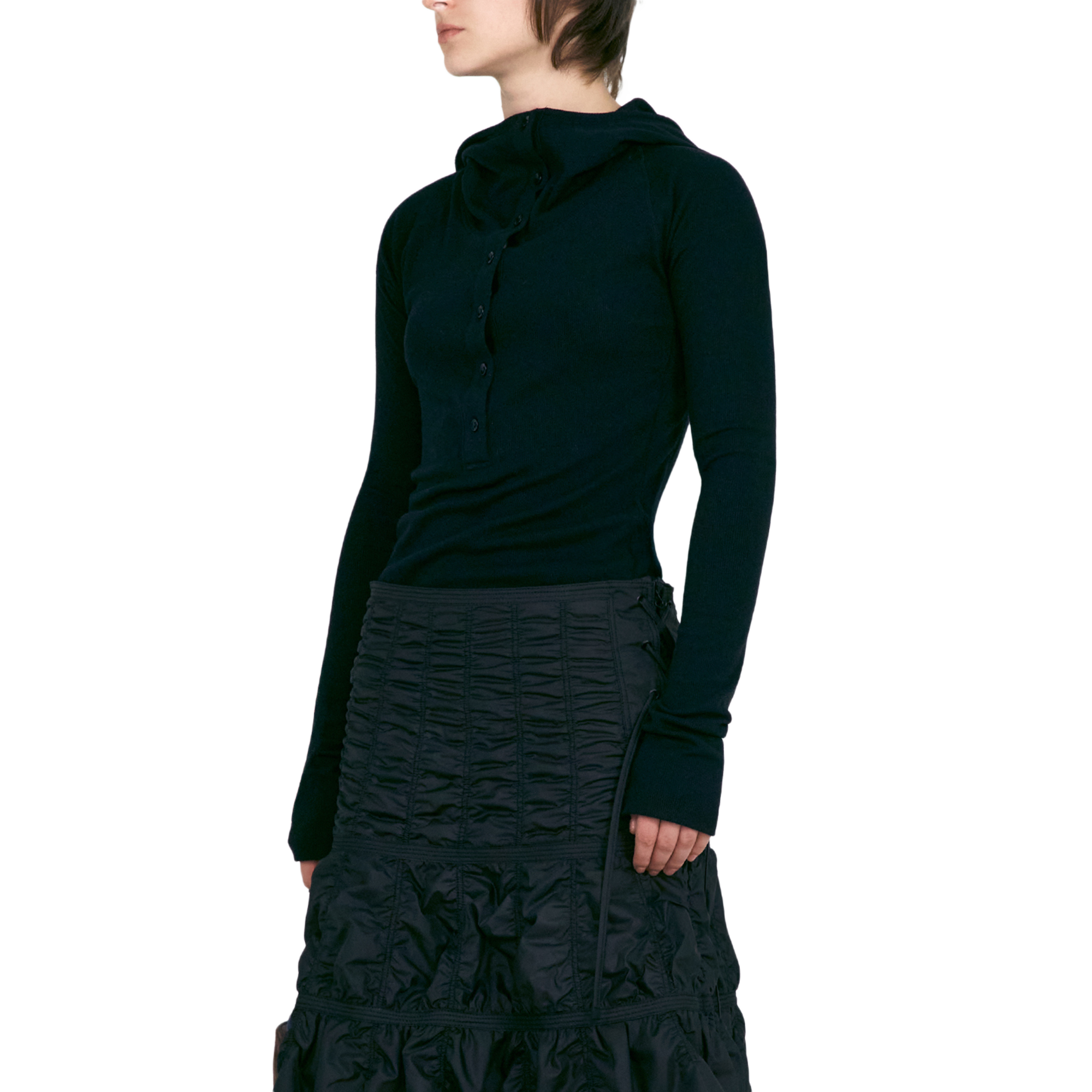 Low Classic Women's Button Up Hoodie 2 Black