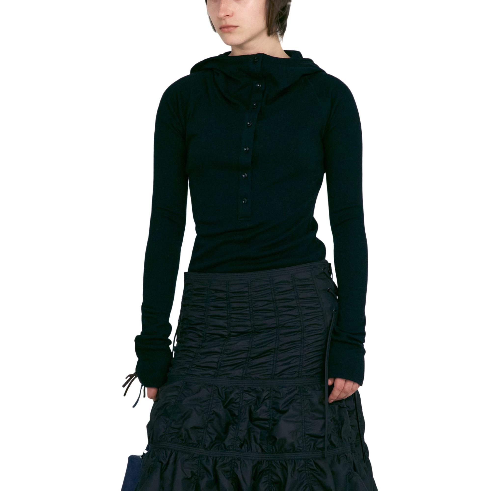 Low Classic Women's Button Up Hoodie 2 Black