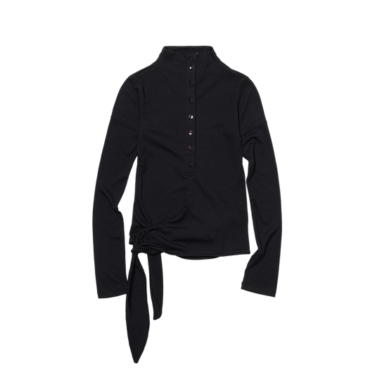 Low Classic Women's Button Up Wrap T-Shirt Black