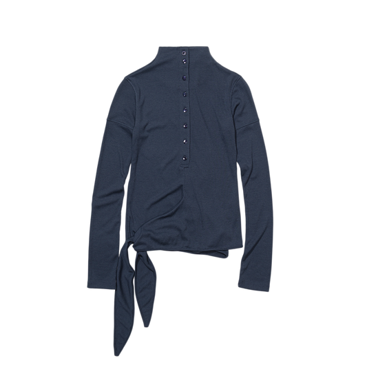 Low Classic Women's Button Up Wrap T-Shirt Blue