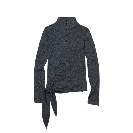 Low Classic Women's Button Up Wrap T-Shirt Melange Grey