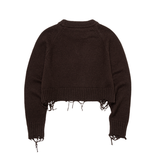 Low Classic Women's Damaged Cropped Pullover Brown