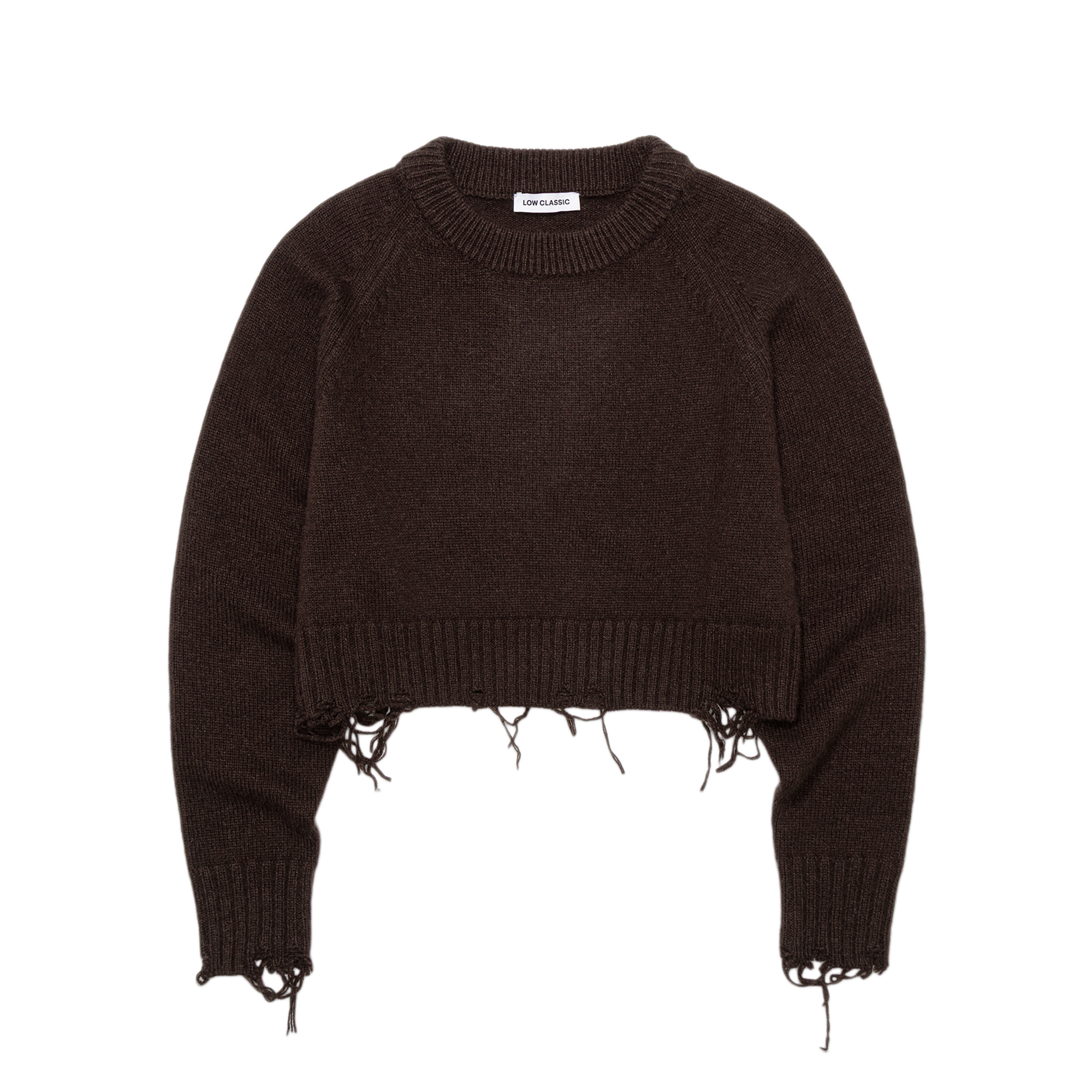 Low Classic Women's Damaged Cropped Pullover Brown