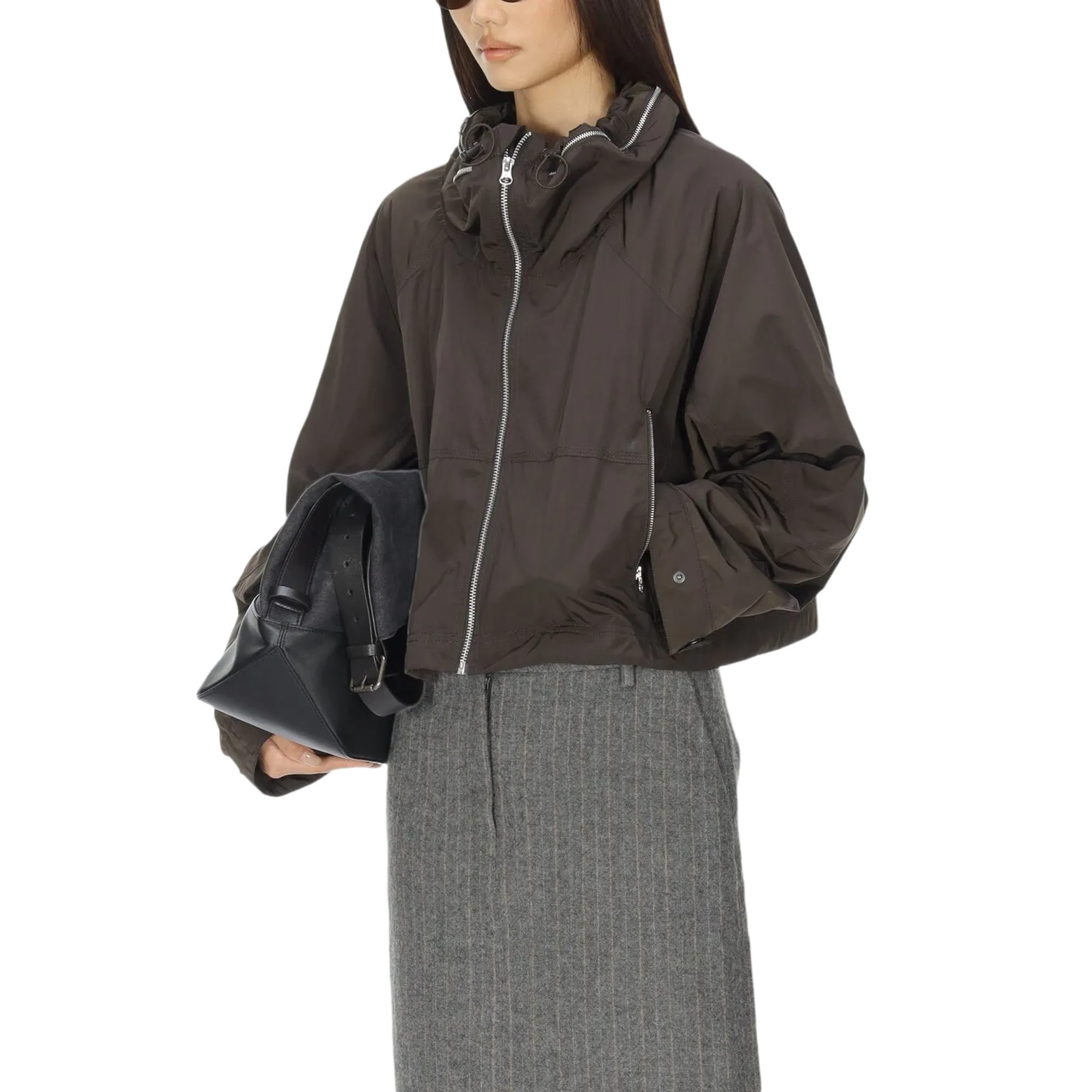 Low Classic Women's Drawstring Wind Jacket Dark Brown