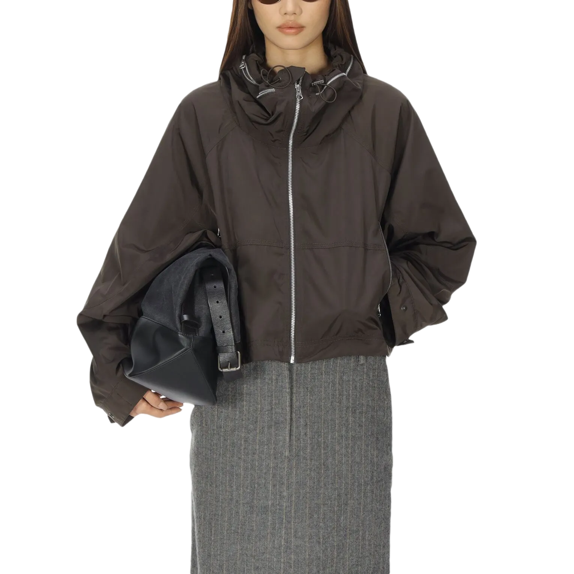 Low Classic Women's Drawstring Wind Jacket Dark Brown