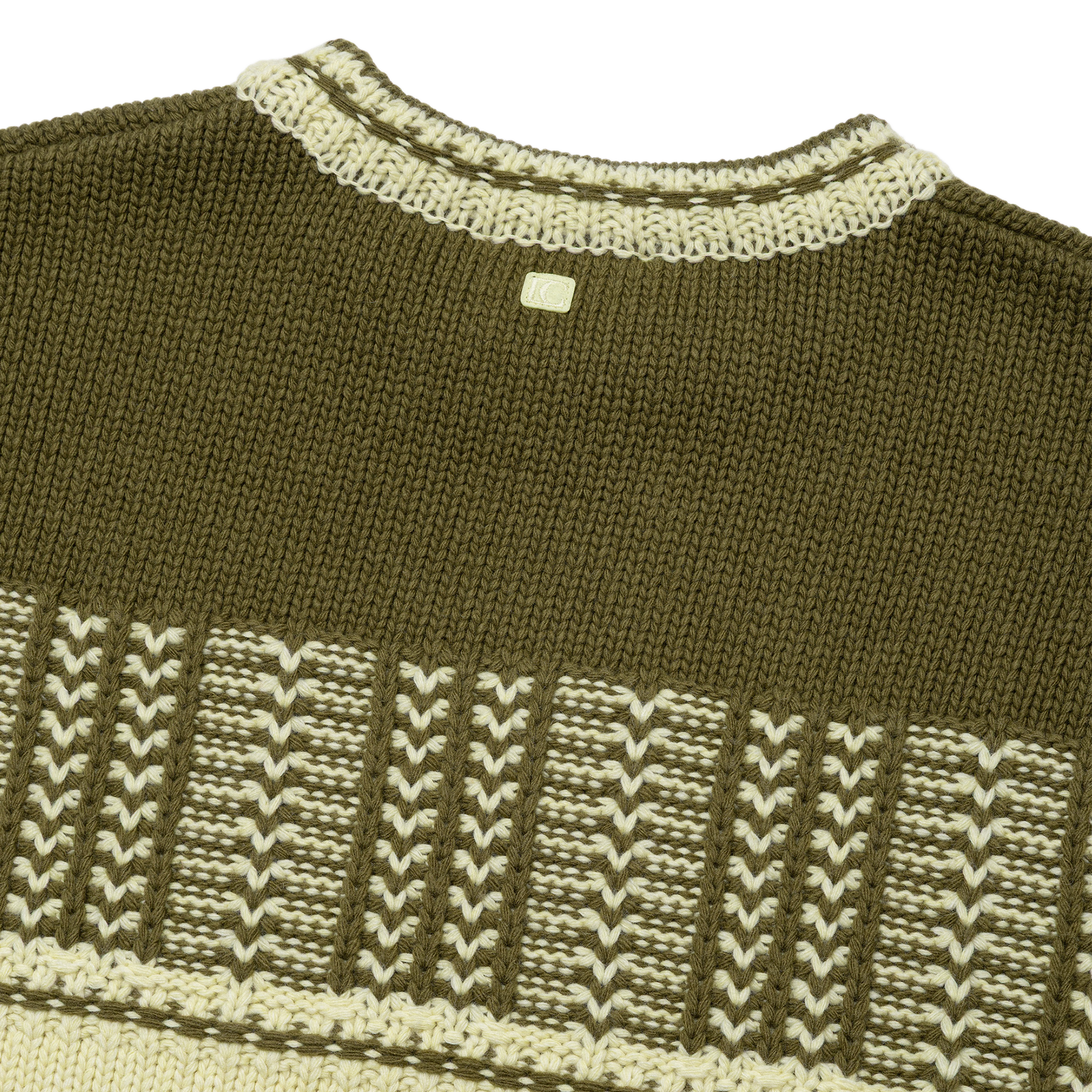 Low Classic Women's Jacquard Knit Sweater Khaki