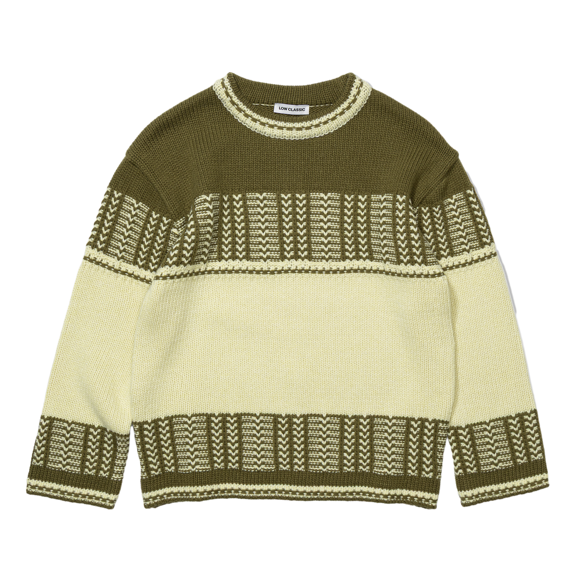 Low Classic Women's Jacquard Knit Sweater Khaki