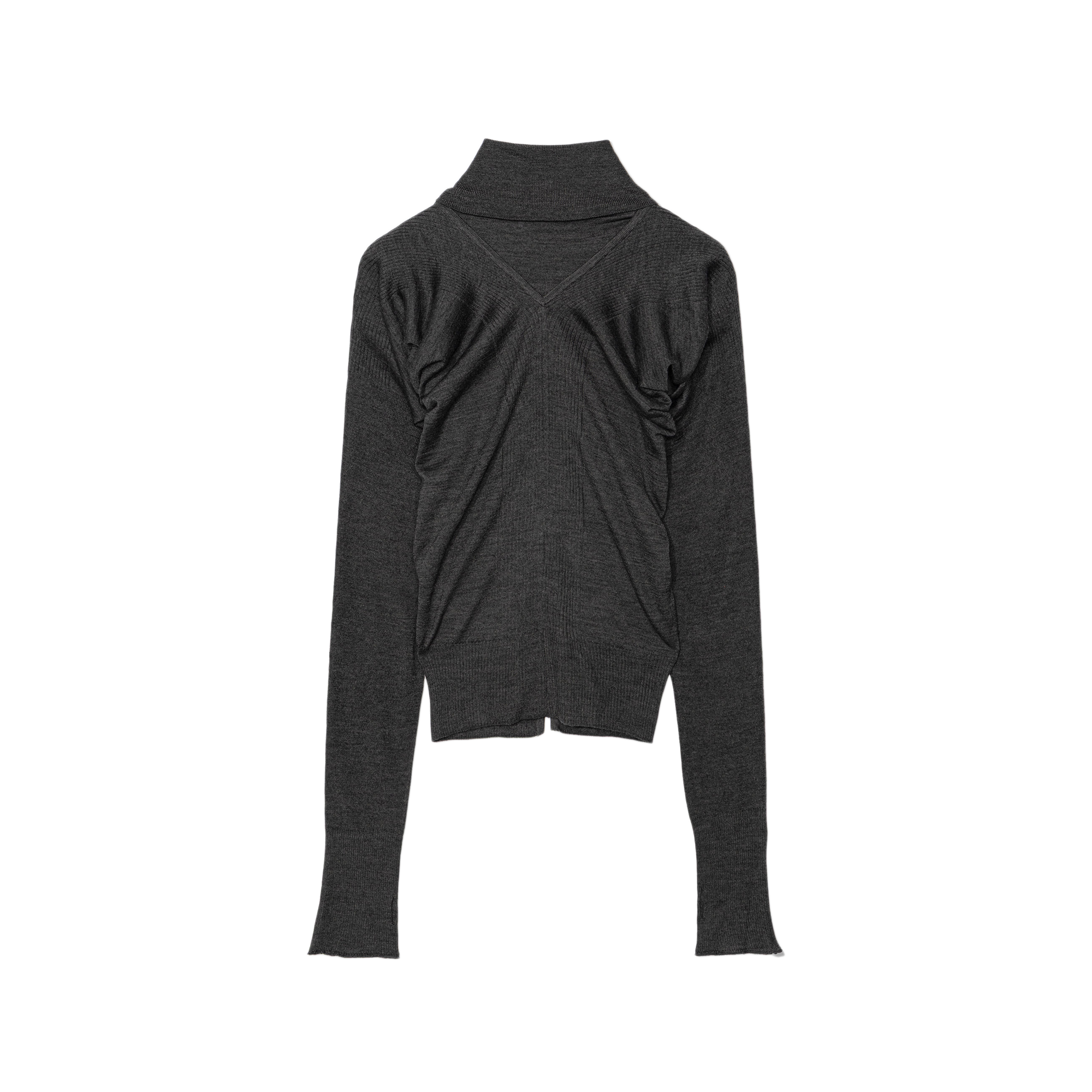 Low Classic Women's Layered Fitted Knit Cardigan Charcoal