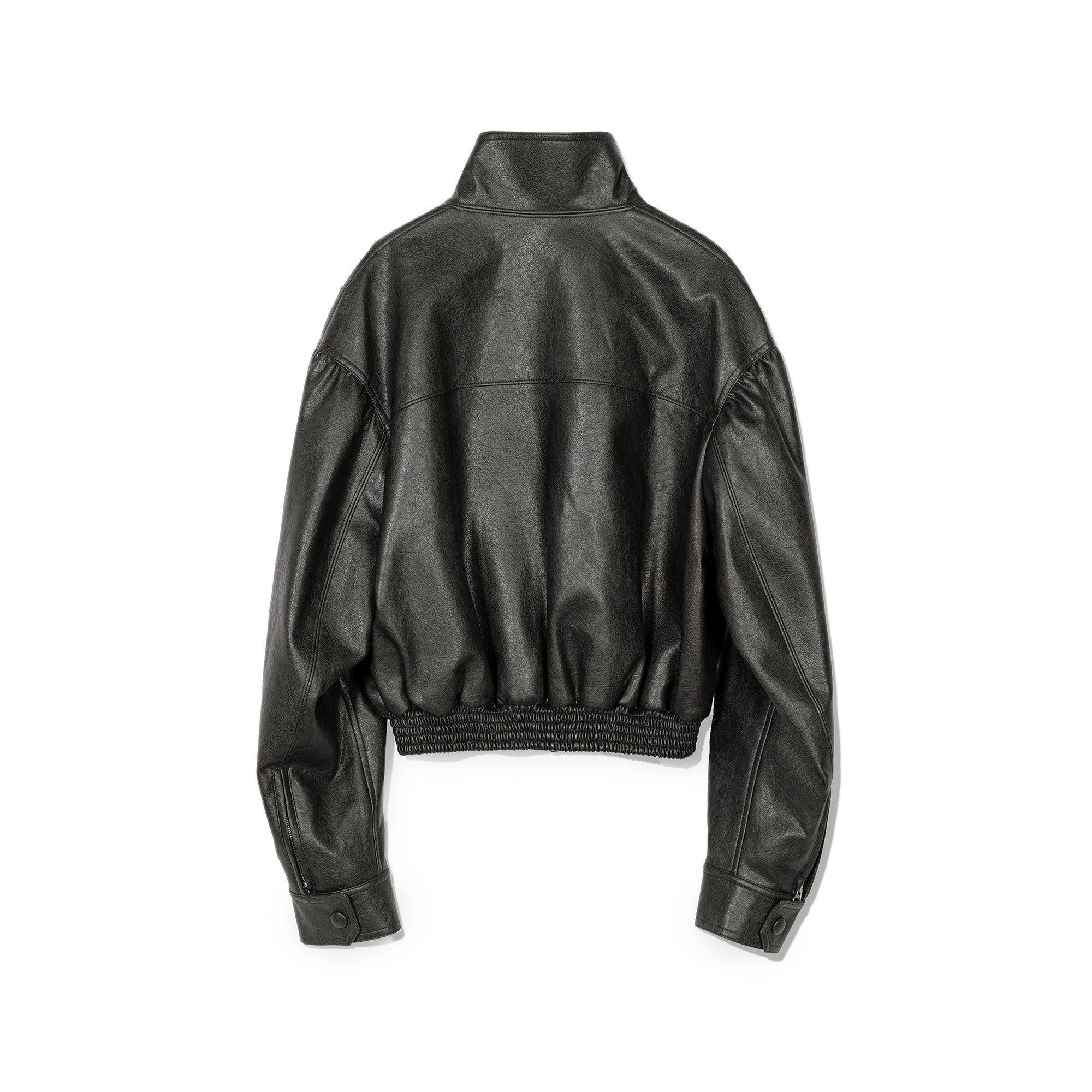 Low Classic Women's Leather Short Jacket Charcoal