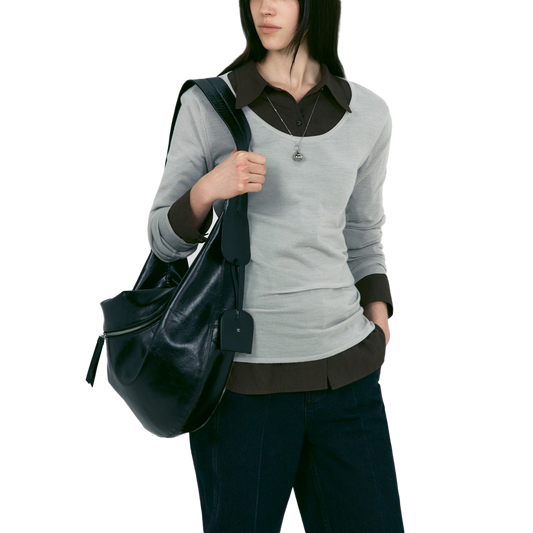 Low Classic Women's U Neck Knitted Top Light Grey