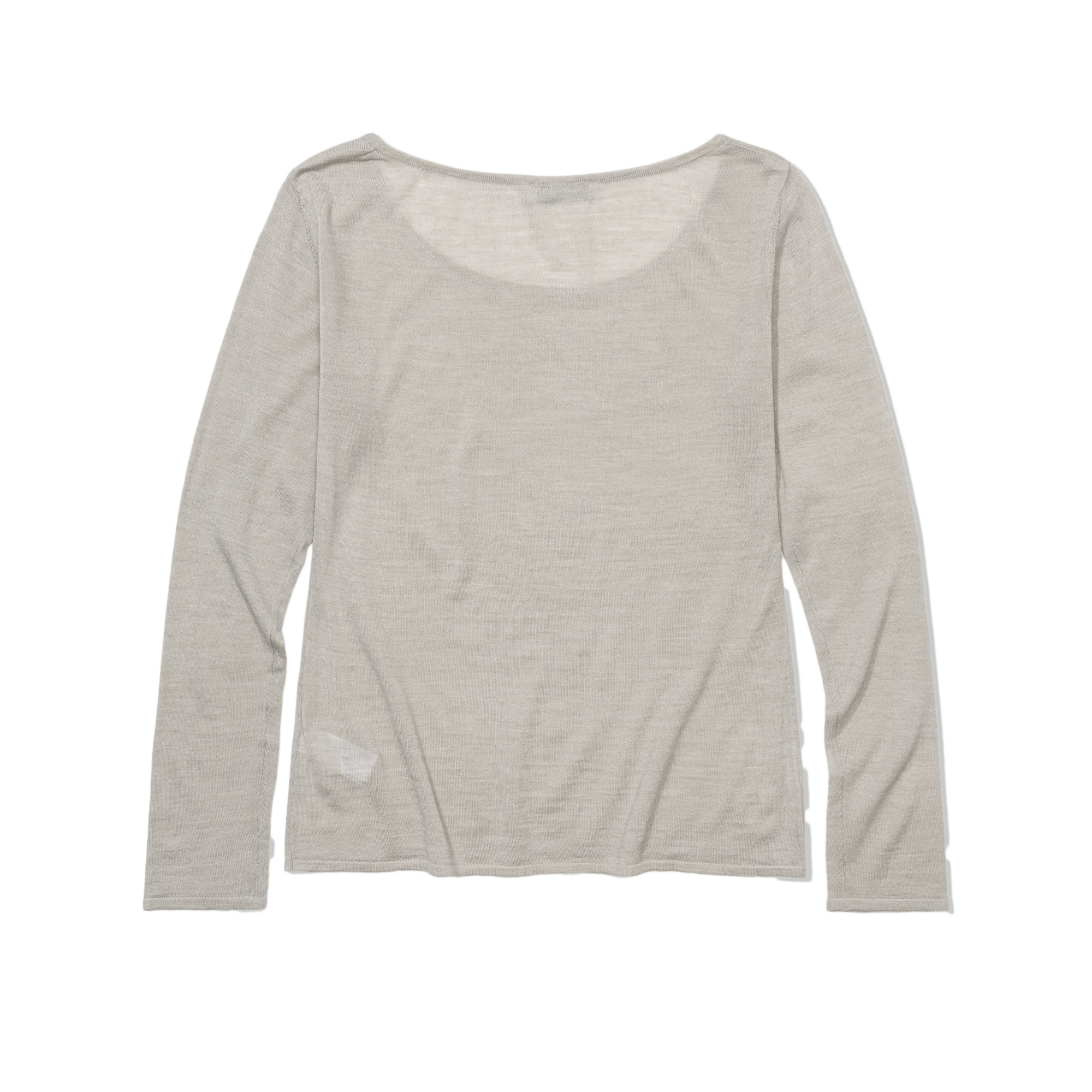 Low Classic Women's U Neck Knitted Top Light Grey