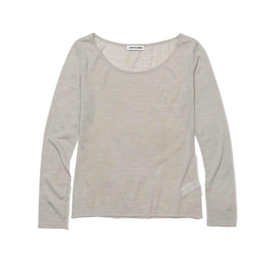 Low Classic Women's U Neck Knitted Top Light Grey