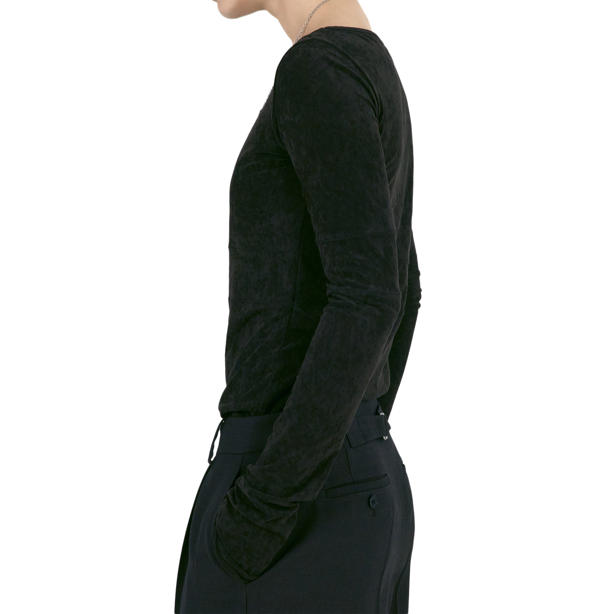 Low Classic Women's Velvet Corset Point Sleeve Top Dark Brown