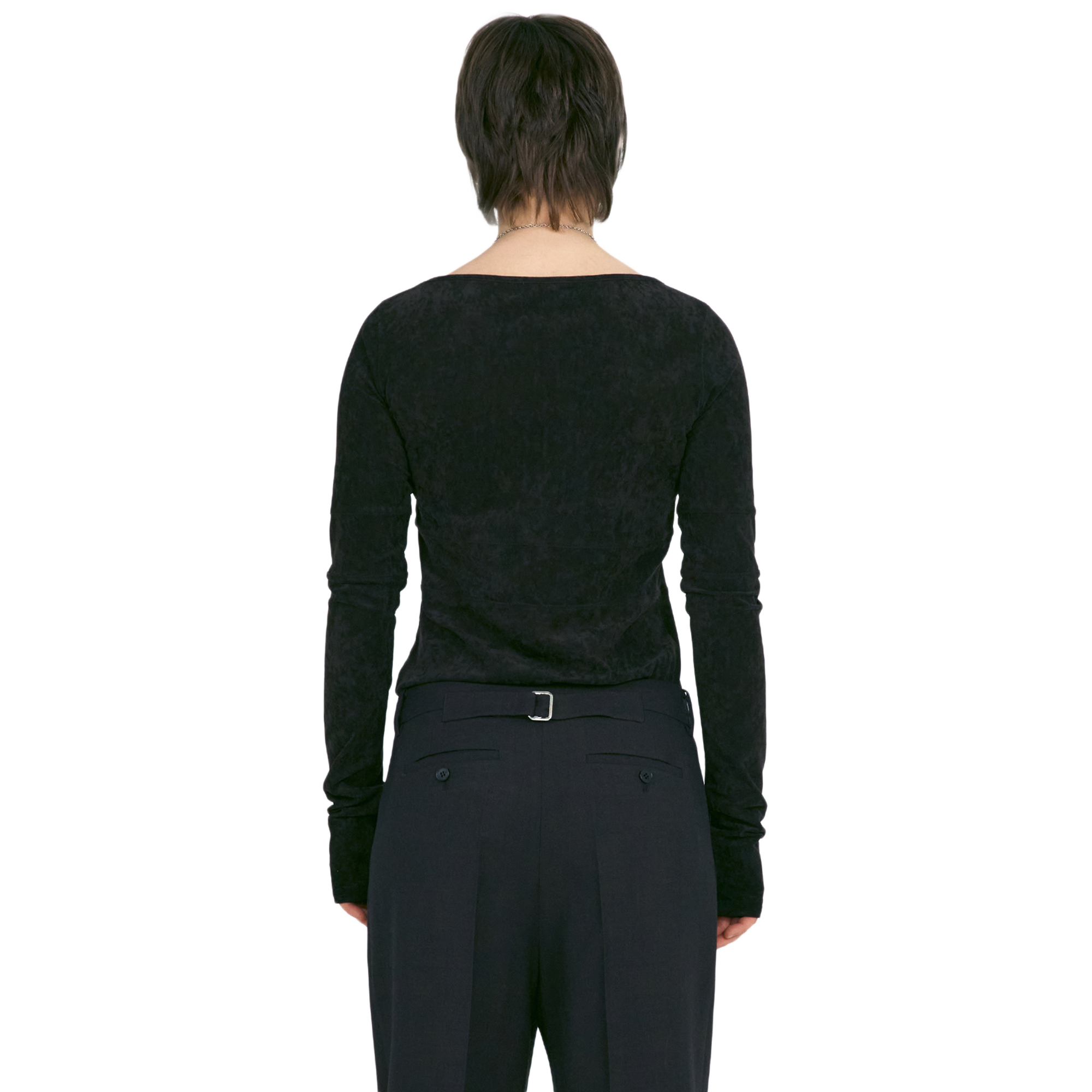 Low Classic Women's Velvet Corset Point Sleeve Top Dark Brown