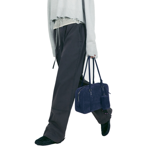 Low Classic Women's Washed Cotton Wide Pants Charcoal Brown