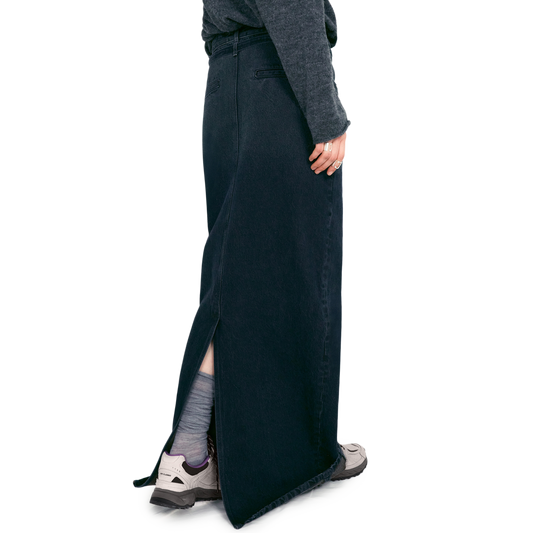 Low Classic x 17End Denim Maxi Skirt Mahogany Blue
