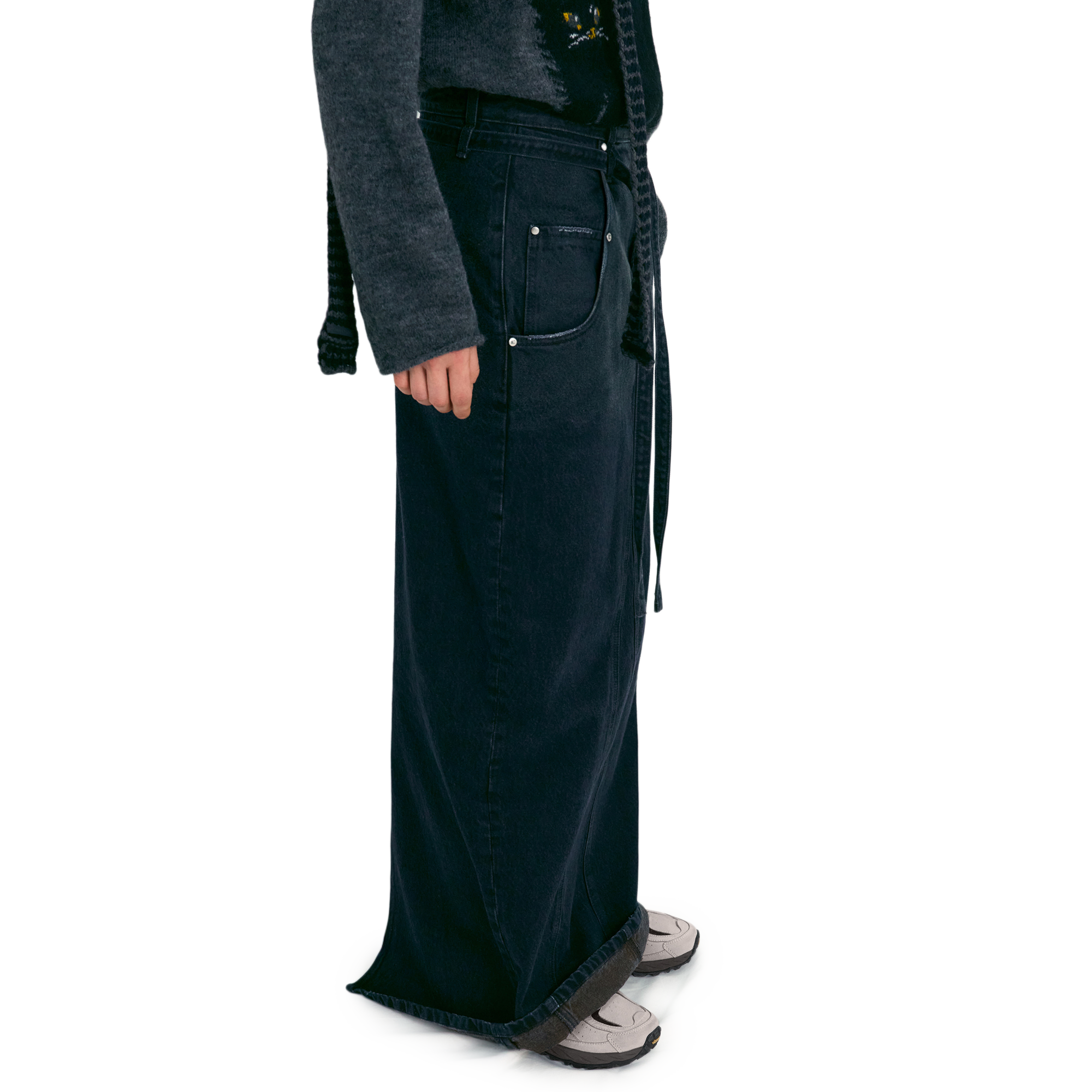 Low Classic x 17End Denim Maxi Skirt Mahogany Blue