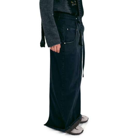 Low Classic x 17End Denim Maxi Skirt Mahogany Blue