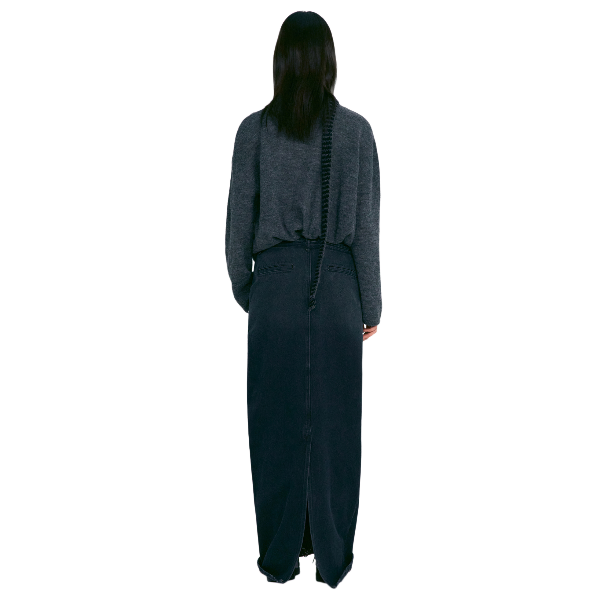 Low Classic x 17End Denim Maxi Skirt Mahogany Blue