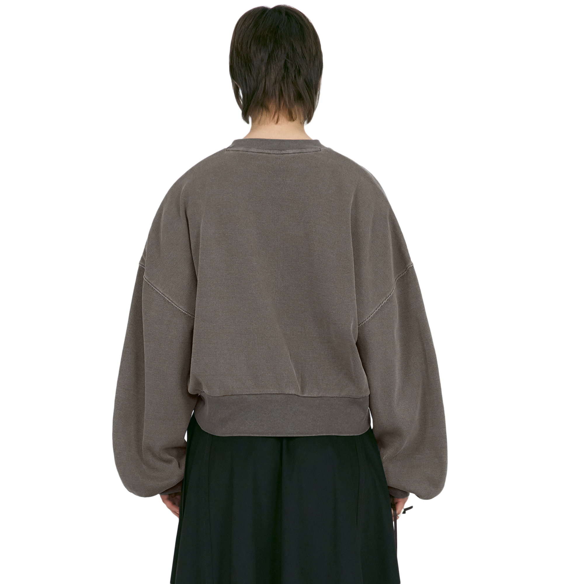 Low Classic x Uou Cute Washed Rockstar Cat Sweatshirt Charcoal Brown