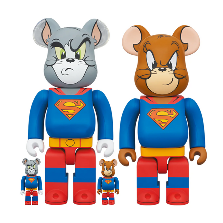 Medicom Toy BE@RBRICK Tom & Jerry as Superman 100% + 400% Set