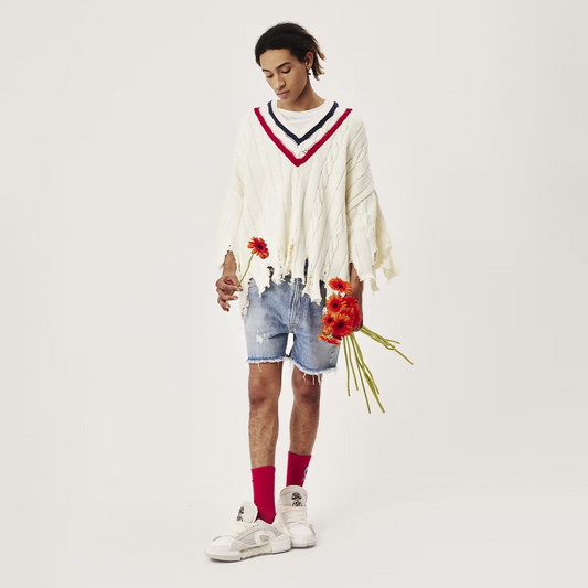 Members Of The Rage Vest Distressed White/Blue/Red