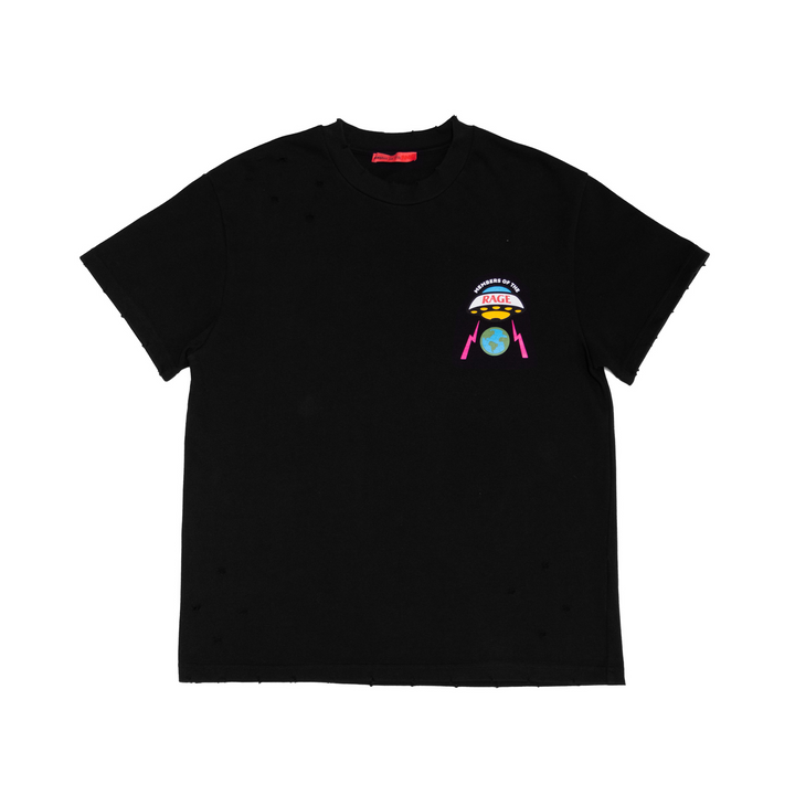 Members Of The Rage Distressed T-Shirt Small Logo Black