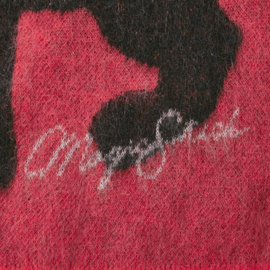 Magic Stick Mohair Black Panther Crew Knit Salmon Red 23AW-MS10-025