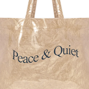 Museum Of Peace & Quiet Wordmark Pvc Kraft Tote Bag Natural