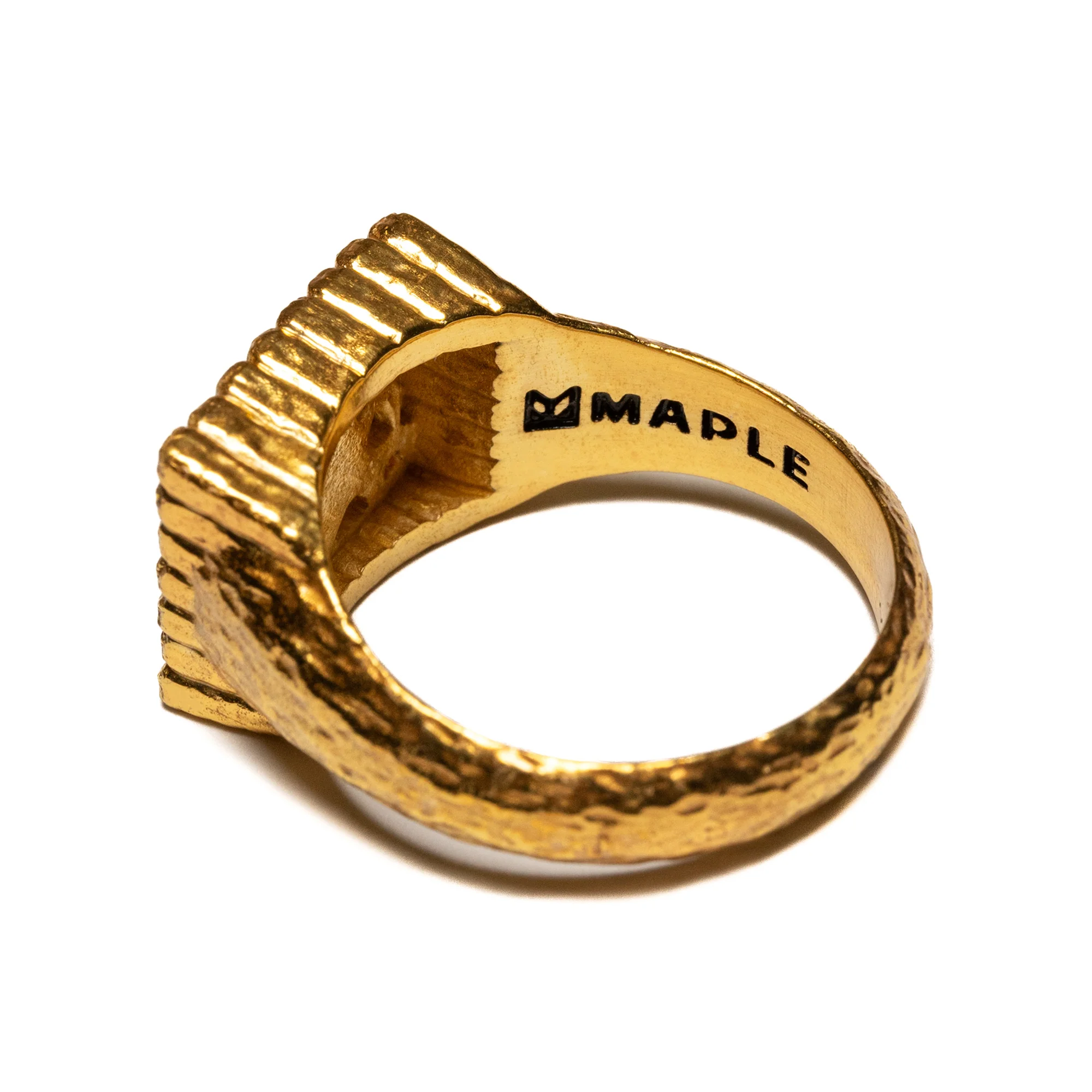 Maple Scorpio Signet Ring 14k Gold Plate/Citrine