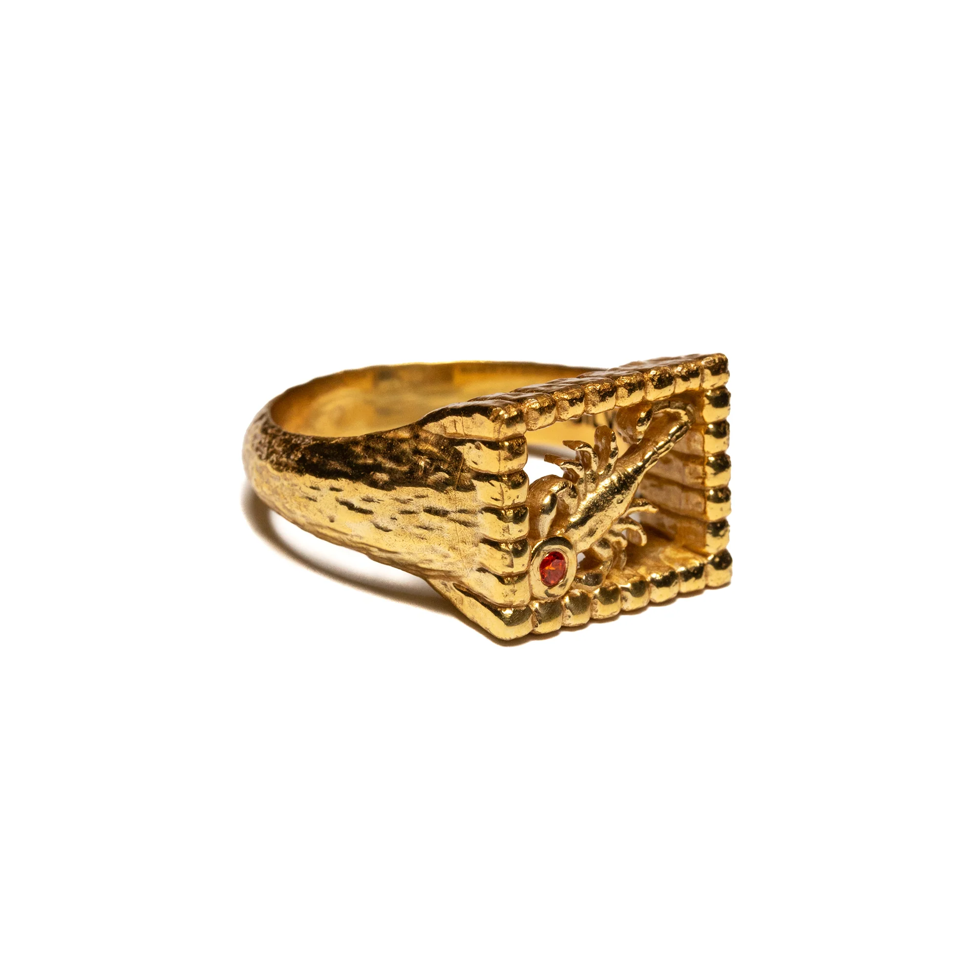 Maple Scorpio Signet Ring 14k Gold Plate/Citrine