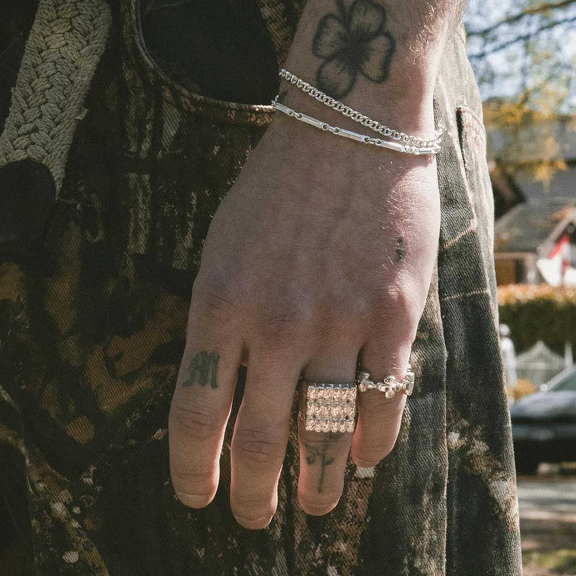 Maple Cross Ring Silver 925