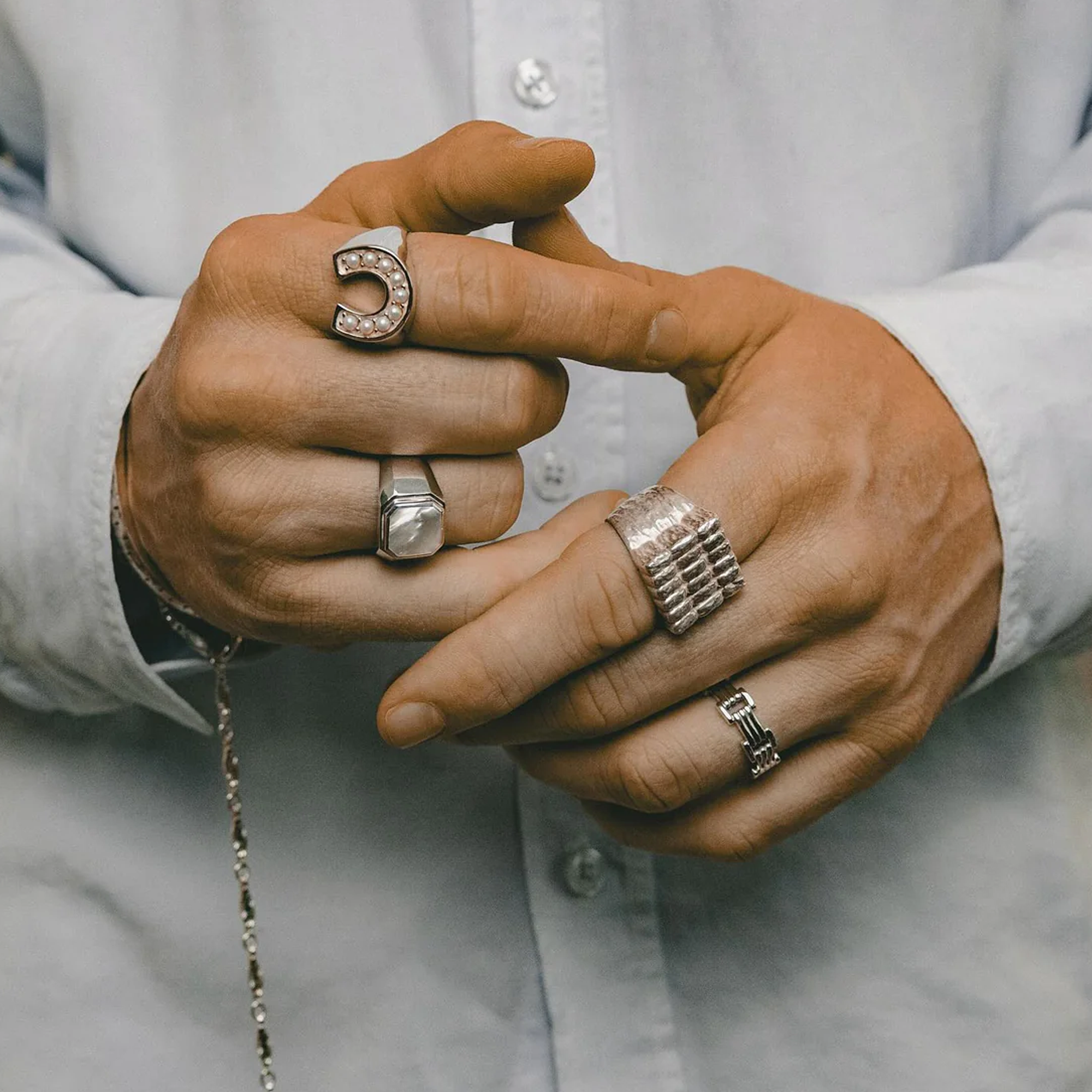 Maple Duppy Signet Ring 14k Gold Plate/Abalone Shell