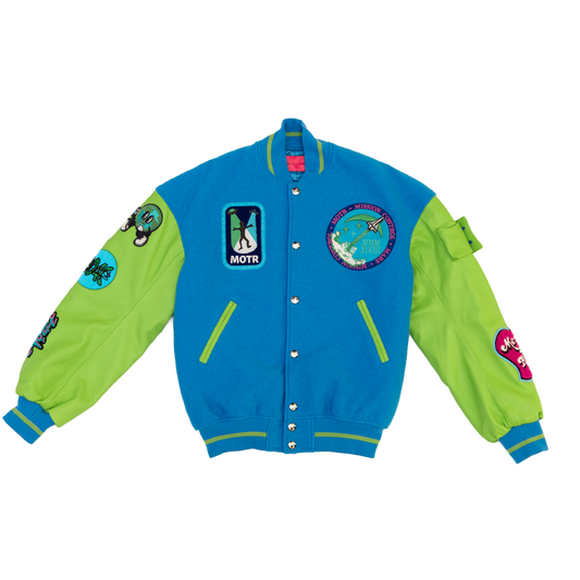 Members Of The Rage Oversized Varsity 1 Turquoise/Acid Lime