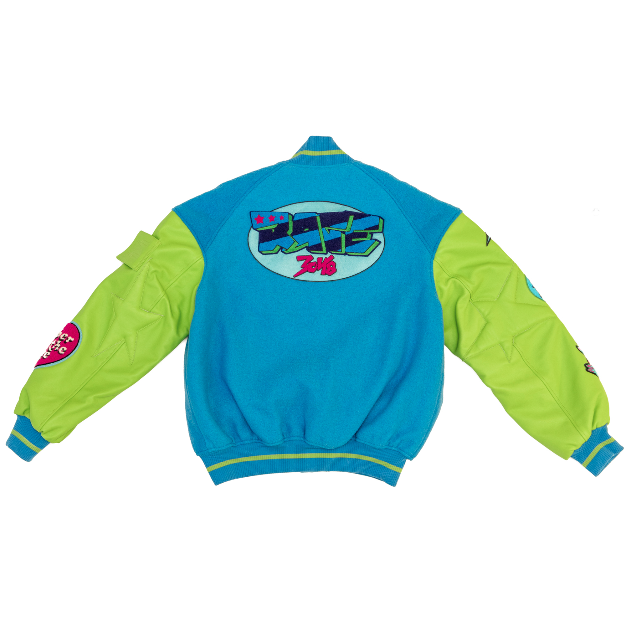 Members Of The Rage Oversized Varsity 1 Turquoise/Acid Lime