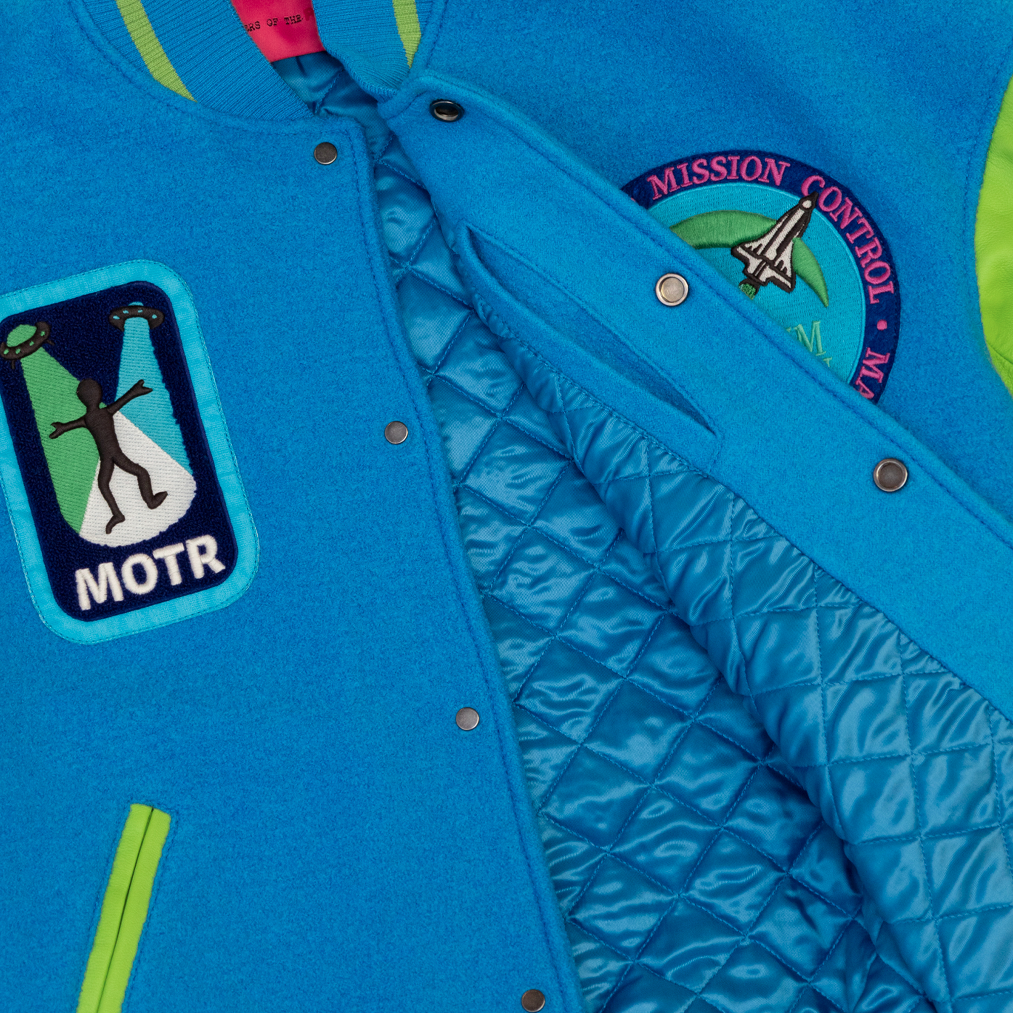 Members Of The Rage Oversized Varsity 1 Turquoise/Acid Lime