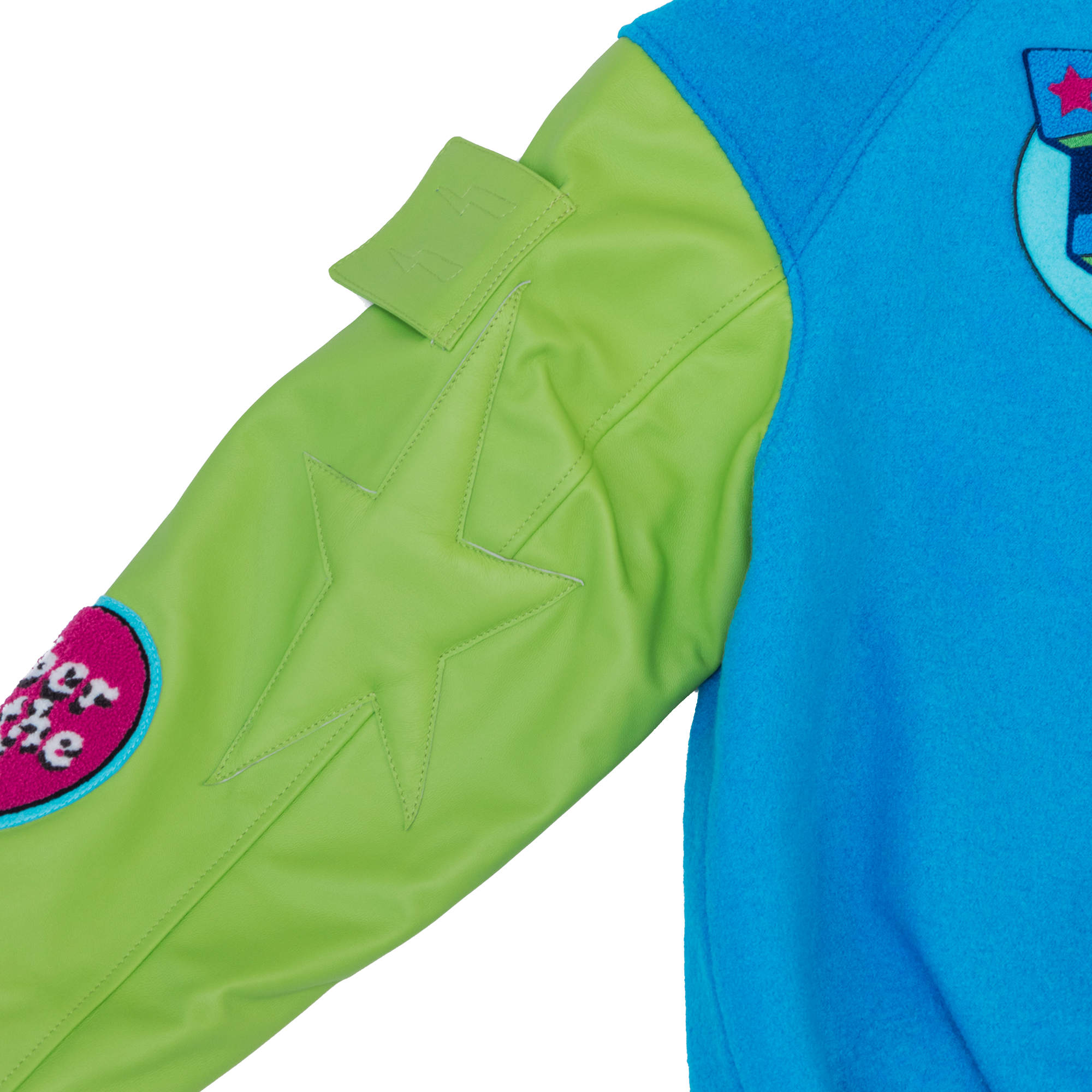 Members Of The Rage Oversized Varsity 1 Turquoise/Acid Lime