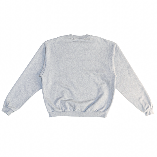 Members Of The Rage Distressed Crewneck Small Logo Heather Grey